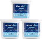 Moisture Absorber Tub Fragrance Free - 3-Pack - 18 oz Unscented Disposable Odor Eliminator Box & Dehumidifier for Garage,