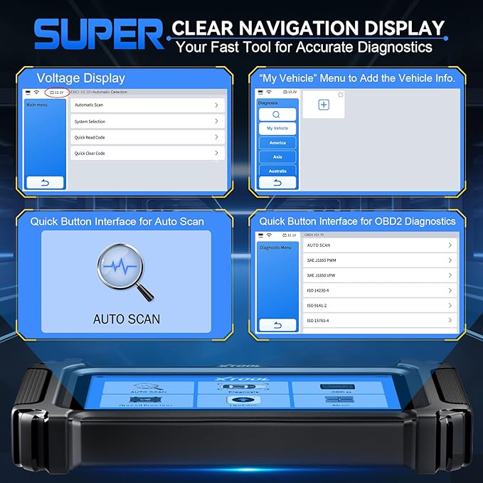 OBD2 Scanner Diagnostic Tool XTOOL D6: All System Scanner for Car with Free Updates, 15 Resets, Throttle Body Relearn, ABS