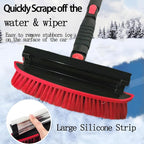 42" Extendable Snow Brush & Ice Scraper for Car Windshield, Heavy Duty 180° Pivoting Black Cleaning Broom for Auto SUV Truck, Detachable Snow Removal Tool with Telescoping Aluminum Rod