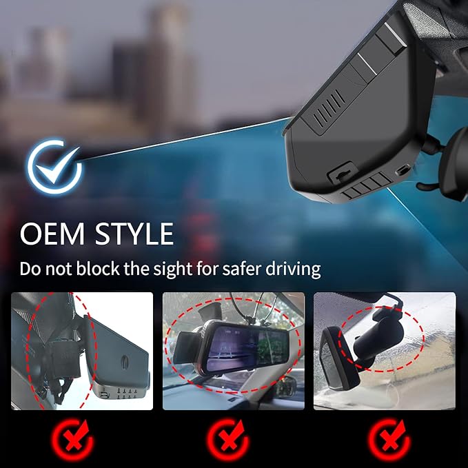 4K Dash Cam Fit for Ford Bronco 2021 2022 2023 2024 2026(Model A), Does Not Fit Ford Bronco Sport, WiFi & App, 64GB Card