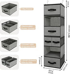 GRANNY SAYS Hanging Closet Organizer 6 Shelves, Closet Organizers and Storage with 5 Drawers, 6 Side Pockets Closet Hanging O