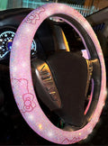 Fashion Car Ultra Bling Steering Wheel Cover with Sparkly Diamond Rhinestones, Gorgeous Accessory with Anti Slip Lining Extra Bling Especially Shiny Cat Exotic Universal (Purple)
