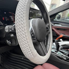 Moyishi Top Leather Steering Wheel Cover Universal Fit Soft Breathable Steering Wheel Wrap (Grey)