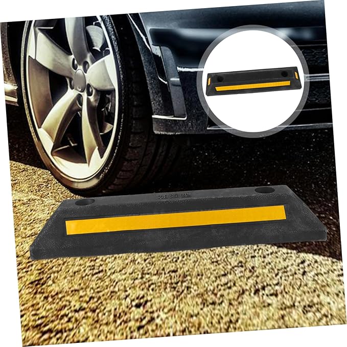 Rubber Garage Parking Stopper Tire Stops for Garage Floor Heavy Duty Wheel Block