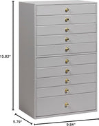 GUKA Large Jewelry Box, Jewelry Case with 10 Drawers for Big and Small Jewelry, Jewelry Storage Organizer for Watch Earrings 