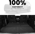 LASFIT Trunk Mat with Backrest Mat for Chevrolet Chevy Traverse 2024-2026 & GMC Acadia 2024-2026 & Buick Enclave 2025-2026, All Weather TPE Custom Fit Cargo Mat Trunk Liner with Backrest Mat, Black