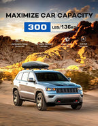 Heavy Duty 300lbs Lockable Roof Rack Cross Bars Compatible with Jeep Grand Cherokee 2011-2021 (with Grooved Side Rails), All-Metal Aluminum Crossbars Rooftop Cargo Bag Kayak Luggage