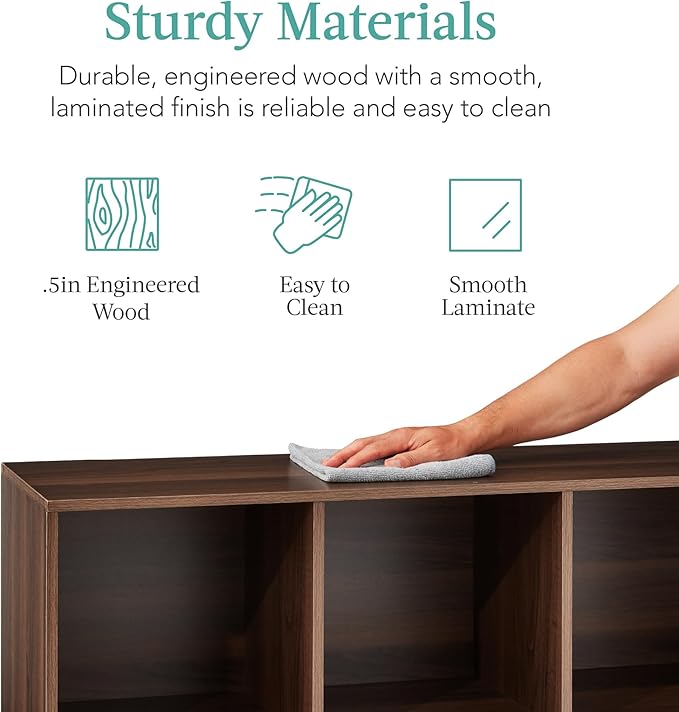 Best Choice Products 6-Cube Storage Organizer, 11in Shelf Opening, Bookcase, Display Shelf, Customizable w/ 3 Removable Back 