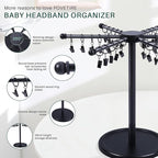 POVETIRE Headband Holder Bow Organizer for Girls, Rotating 360 Hair accessories Organizer Storage Baby Headband Display Stand