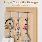 Over The Door Hooks, Metal Door Hooks for Hanging, Over The Door Purse Organizer for Coat Hanger, Back of Shower Door for Han