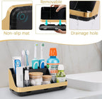 GFWARE Gold Toothbrush Holders for Bathrooms Countertop Organizer - Detachable 7 Slots Electric Toothbrush and Toothpaste Hol