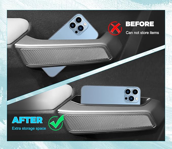 2025 Upgrade 4 PCS Door Handle Storage Box Compatible with Ford Bronco 2021-2025 (Not for Sport/2 Door) No-Slip Storage Box for Ford Bronco accessories 2021-2025 Pockets Storage to Store Minor Things