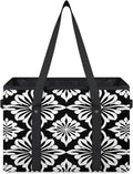 Reusable Grocery Bags Heavy Duty Shopping Bags Foldable Large Tote Bags with Long Handles & Hard Bottom
