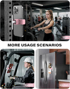 APPS2Car Gym Magnetic Phone Holder, 360 Adjustable, Compatible with 4.7-6.5" Smartphones, Alloy Base and Joint, Gym Accessories for Women, Pink
