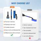 32'' Snow Brush and Ice Scraper for Car Windshield, Aluminum Extendable Snow Removal Tool for Car Window with with Foam Grip and 360° Pivoting Brush Head for for Cars, SUV & Trucks(1pack)