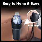 Leakproof Car Trash Can,Mini Car Trash Bin for SUV and Truck,Small Cars Garbage Can,Waterproof Automotive TrashCan for Vehicle,Home,Office,Multipurpose,Easy to Clean (Black Hook)