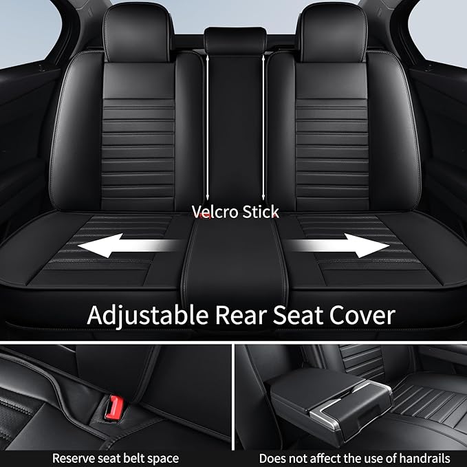 Car Seat Covers Full Set, Waterproof Faux Leather Automotive Seat Covers for Cars, Breathable Universal Car Seat Covers Prote