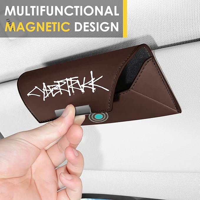 Cybertruck Sunglass Holder Box Clip Compatible with Tesla Cyber Truck Interior Accessories Eyeglass Visor Decor