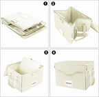 DocSafe Fireproof Document Box with Lock,File Storage Organizer with Zipper Pockets,Collapsible Portable File Box Home Office