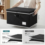 PRANDOM Storage Boxes with Lids [3-Pack] Fabric Collapsible Storage Bins Organizer Containers Baskets Cube with Cover for Hom