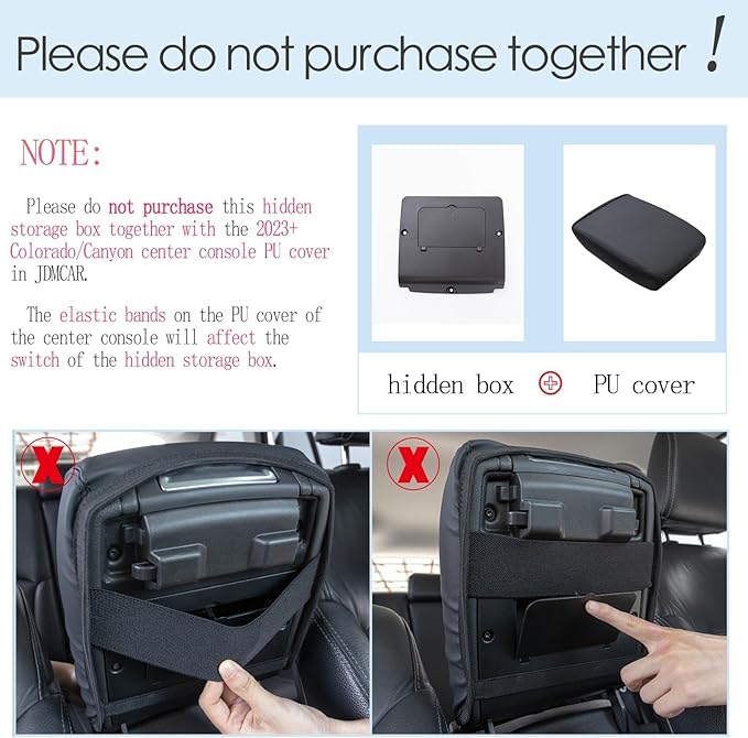 JDMCAR One-Touch Hidden Storage Box Compatible with 2023 2024 2025 2026 Colorado/Canyon Accessories Center Console Organizer Armrest Secret Compartment
