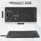 alpmosn Sun Visor CD Case Holder for Car - Multi-Function Visor Organizer with CD/DVD Storage, Eyeglass Clip, Card Slots & Pen Holder, Durable Leather Car Accessories (Black)