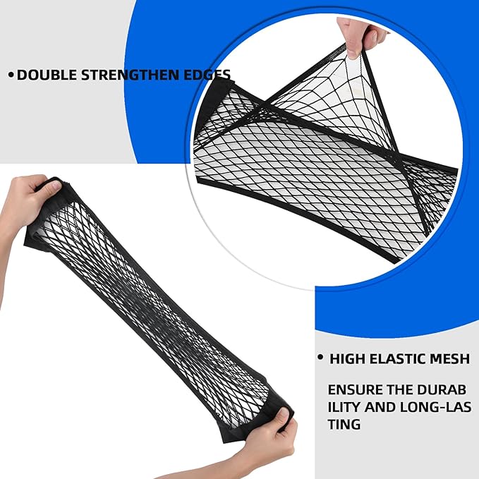 2 Packs Universal Mesh Cargo Net,Elastic Car Storage Net Pocket Bag for Trunk,Automotive Cargo Nets Storage Pouch Add On Orga