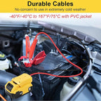 Jumper Cable Clamps for DeWalt 20V Battery Jump Starter, 2.0FT 8AWG Car Battery Jumper Cable with Adapter, Automotive Battery Booster Cable for Tools used to Jump Start a Car