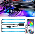 Car LED Strip Lights,72 LED Interior Strip Lights RGB with Smart APP Remote Control,Multicolor Footwell Under Dash Inside Light Kits Music Sync Mode, for Vehicle Internal, SUV, Trucks, 12V