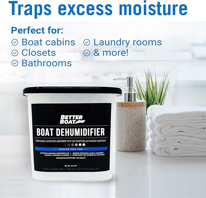 Moisture Absorber 4 Pack with Activated Charcoal Dehumidifier Bucket, Unscented Odor Absorber for Closet Basement Bathroom