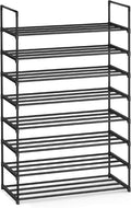 SONGMICS Shoe Rack, 8-Tier Shoe Organizer, Metal Storage Shelf, Upright or Upside Down, for 32-40 Pairs, Stackable, for Entry