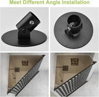 Adjustable Shower Curtain Rod Bracket for Slanted Wall, 2Pcs Titanium Steel Shower Curtain Rod Single Swivel Flange Heavy Dut