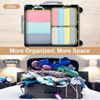 PFEYRPK Lightweight Compression Packing Cubes for Suitcases, Compressible Expandable Travel Packing Organizer with Clear Toil