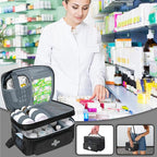 GDNasist Medicine Storage Bag, Medical Bag Pill Bottle Organizer for Emergency, Medicine Box Empty with Small Portable Pouch,