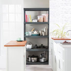 Sterilite 2-Pack 5 Shelf Unit, Heavy-Duty Shelving Storage Rack for Home and Garage, Gray - Multipurpose Plastic Organizer Sh