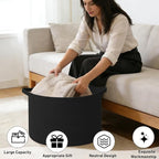 115L Large Blanket Basket,23.6" L x 23.6" W x 15.7" H Rope Woven Baskets with Handles, Toys Storage Bins,Laundry Basket Perfe