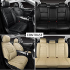 Car Seat Covers Full Set, 5Pcs Universal Leather Seat Covers for Cars, Waterproof Front and Rear Seat Covers, Breathable Auto
