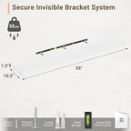 Vivelove 10 in Deep Floating Shelves for Wall, 55" x 10.2" x 1.5" Shelves for Room Wall Mounted, 1.5 Inch Thick Shelf for Bat