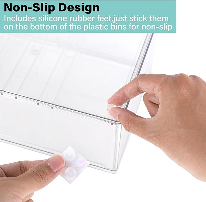 Prsildan Acrylic Makeup Organizer, 3 Pack Stackable Clear Storage Drawers for Baby Bottles Desk Organizers with 3 Drawers for