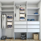 MAX Houser 4 Tier Shelf Hanging Closet Organizer, Space Saver,Closet Hanging Shelf with 2 Sturdy Hooks for Storage, Foldable 