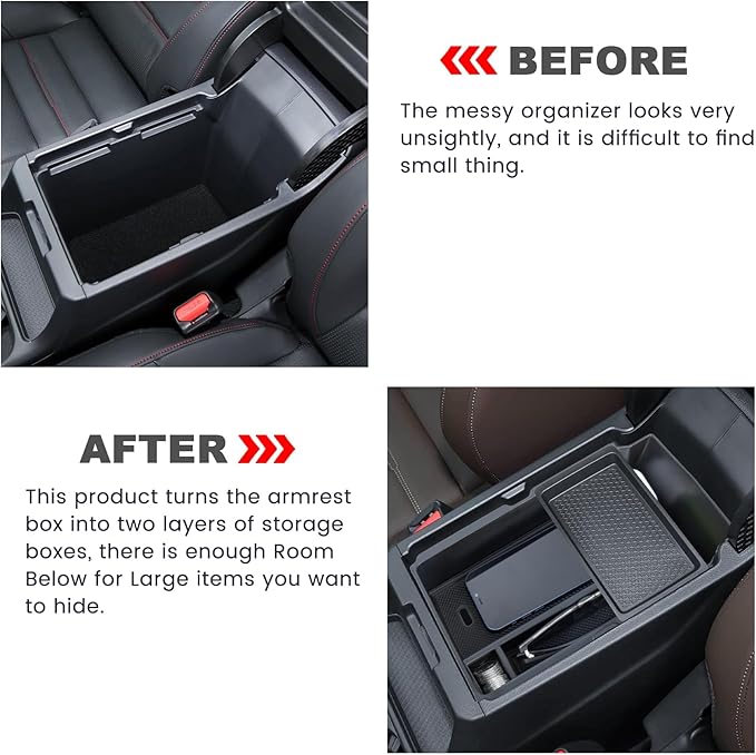 Center Console Organizer Compatible with 2026 2025 2024 2023 Honda CRV Armrest Storage Box Coin and Glass Holder ABS Plastic Insert Secondary Storage Interior Accessories