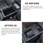 Center Console Organizer Compatible with 2026 2025 2024 2023 Honda CRV Armrest Storage Box Coin and Glass Holder ABS Plastic Insert Secondary Storage Interior Accessories