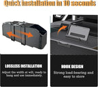 Back Seat Car Organizer,4 in 1 Multifunctional Car Back Seat Storage Box with Trash Can Drink Cup Holder Tissue Box, for Hold Phone,Snacks, Drinks, Handbag-Grid