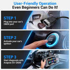 AVAPOW AV-D600 4 Systems OBD2 Scanner Engine/Transmission/SRS/ABS Diagnostic Tool, Oil Reset/EPB Reset/Battery Match, Car Code
