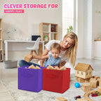 4E's Novelty 6 Packs 11 Inch Rainbow Color Storage Cube Bins, Colorful Storage Baskets For Nursery, Kids Room, Fabric Baskets
