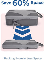 BAGSMART Compression Packing Cubes for Travel, Compressible Luggage Organizer for Cruise Ship, Lightweight Travel Essentials 