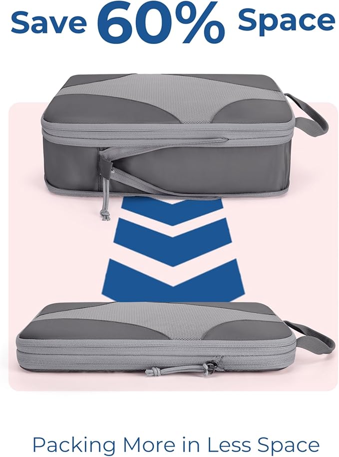 BAGSMART Compression Packing Cubes for Travel, Compressible Luggage Organizer for Cruise Ship, Lightweight Travel Essentials 
