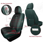 FREESOO Leather Car Seat Covers Full Set, Green Black Waterproof Seat Covers for Cars Trucks SUV, Luxury Front Car Seat Cover