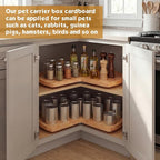 Leinuosen 2 Pcs 24in/28in Banded Pine Wood Full Kidney Shaped Lazy Susan for Corner Base Cabinets with Iron Swivel Bearing fo