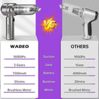 WADEO Handheld Vacuum Cordless, 4-in-1 21000PA Brushless Car Vacuum & 210000RPM Air Duster 7500mAh Battery Air Blower Wireles